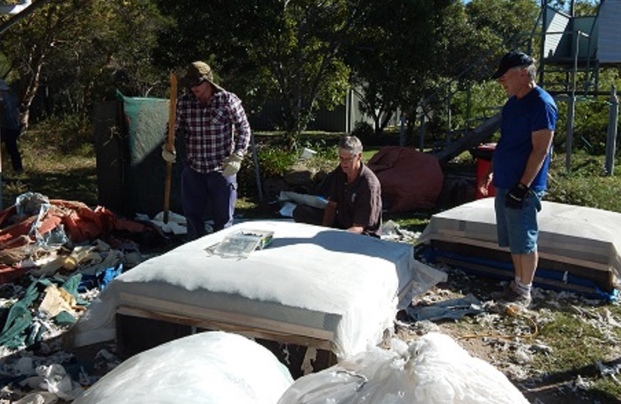 Refurbishing the outdoor practice butts